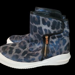 Animal print ankle boots